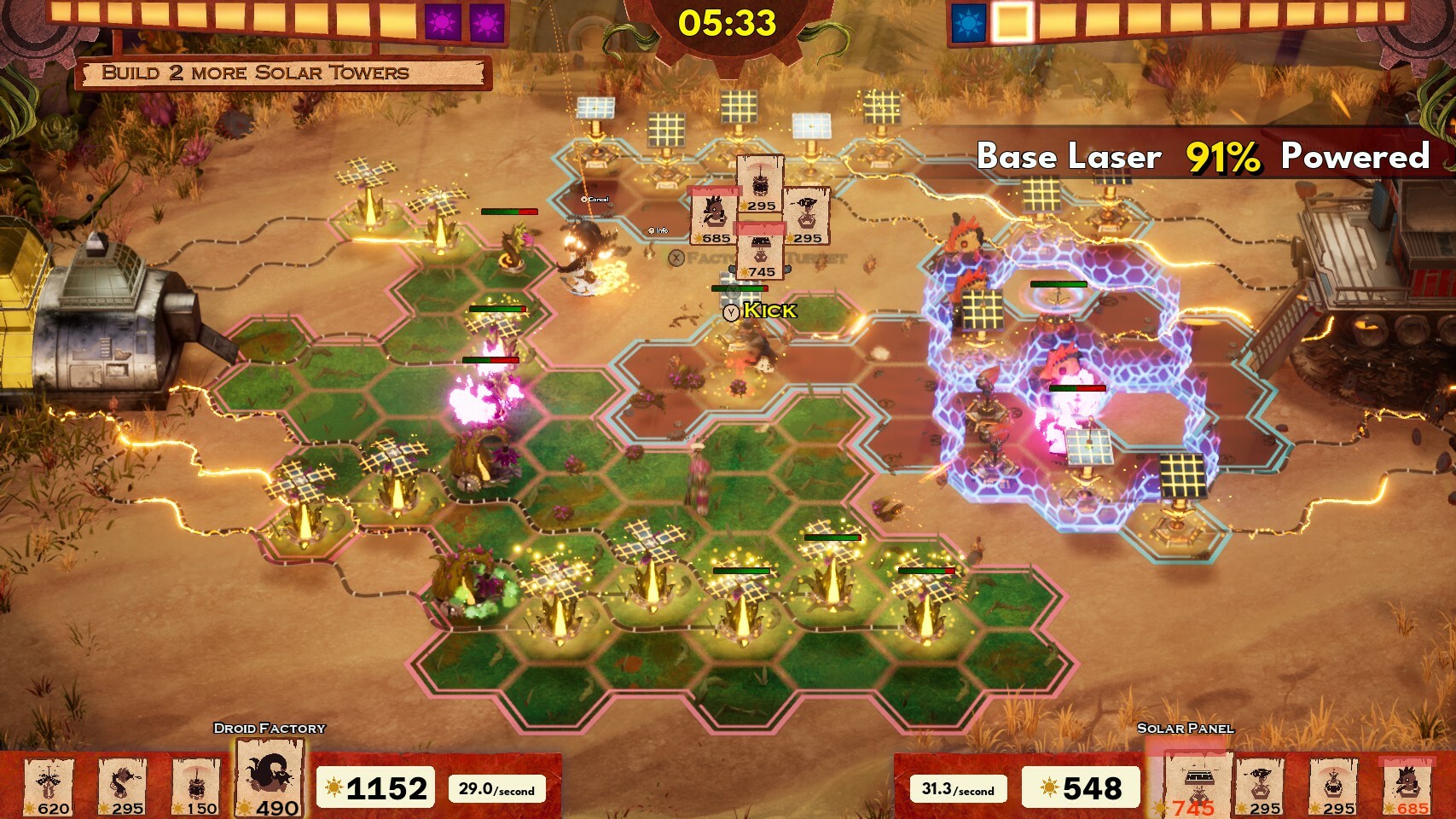 A screenshot of a 3D two-player real time strategy game